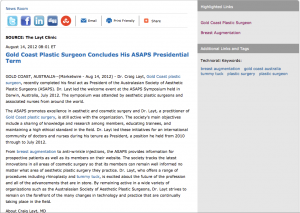Gold Coast Plastic Surgeon Concludes His ASAPS Presidential Term