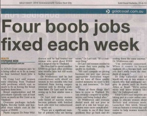 Dr. Layt Featured in Recent "Gold Coast Bulletin" Article