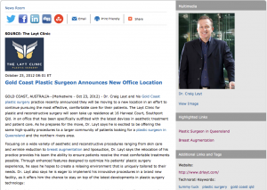Gold Coast Plastic Surgeon Announces New Office Location 1